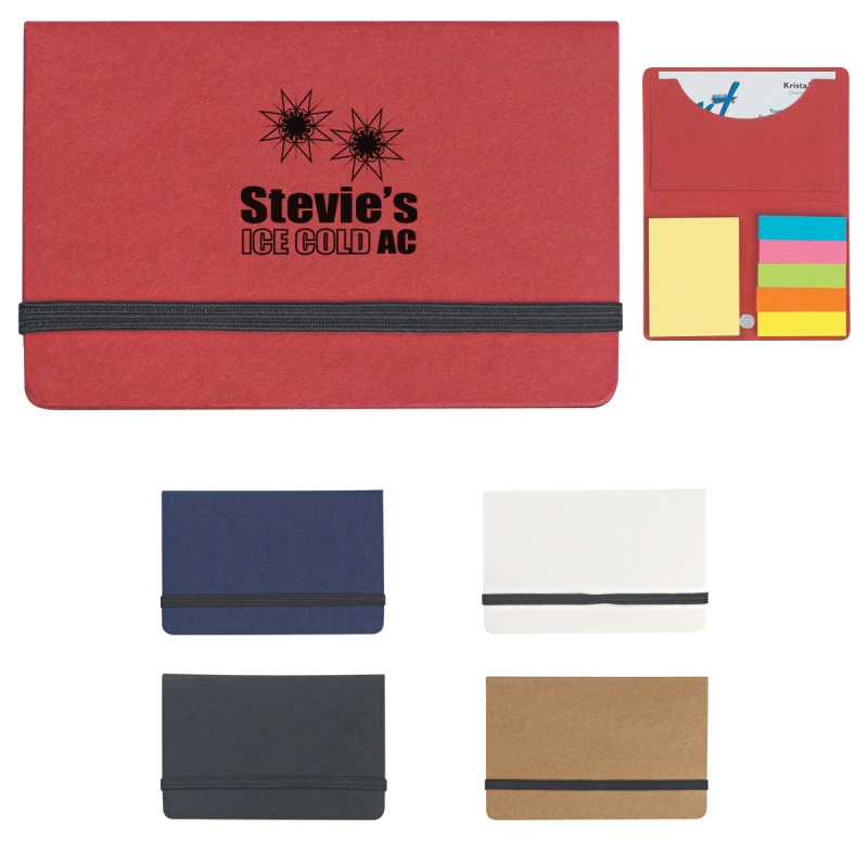 Sticky Notes and Flag in Business Card Case