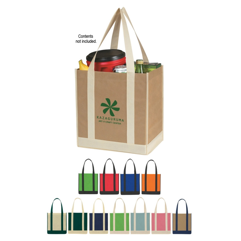 Non-Woven Two Tone Shopper Tote Bag