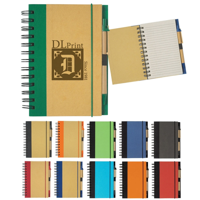 Eco-Inspired Spiral Notebook & Pen (5 x 7)