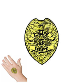 Gold Police Badge Tattoo