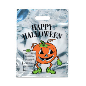 Silver Reflective Pumpkin Halloween Bag